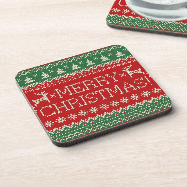 Porta-copo Reindeer de Natal Ugly Sweater (Left Side)