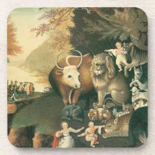 Porta-copo Reino Pacífico de Edward Hicks Arte Popular Antiga