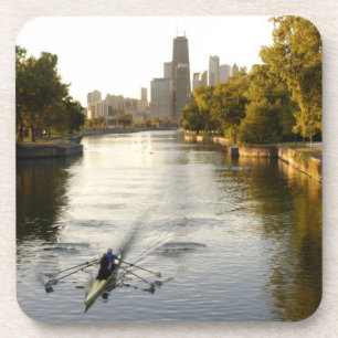 Porta-copo Remadores no lago Lincoln Park, Chicago, Illinois