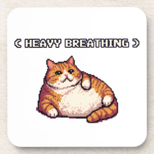 Porta-copo Respiração intensa arte de "pixel" de gato gordo
