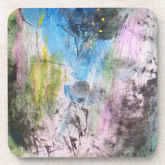 Porta-copo Retrato automático em azul (Frente)