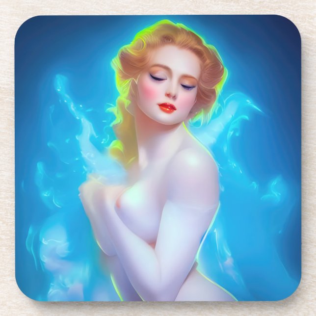 Porta-copo Retrato da Deusa Eetérea - Fantasia Surreal (Frente)