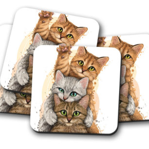 Porta-copo Retrato de Baby Kitten   Conjunto de Portas copos 