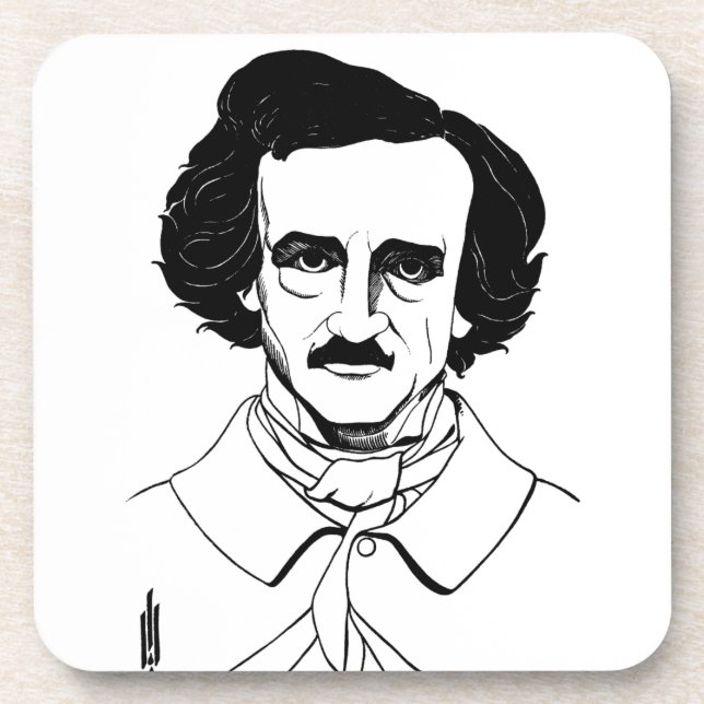 Porta-copo Retrato de Edgar Allan Poe (Frente)