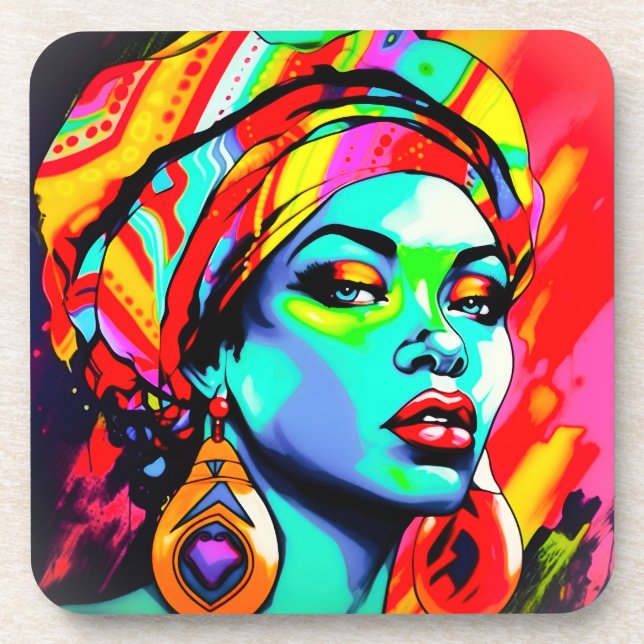 Porta-copo Retrato de pop Art (Frente)