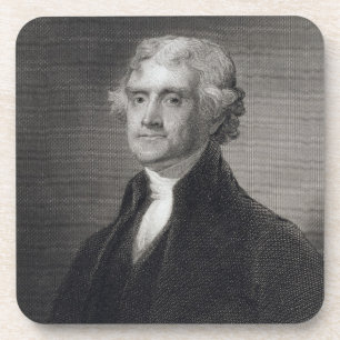 Porta-copo Retrato de Thomas Jefferson, gravado pelo Br de