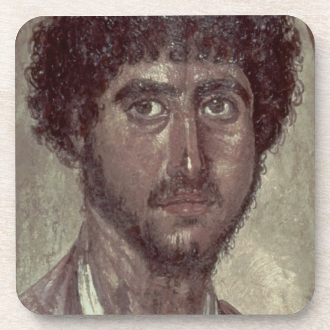 Porta-copo Retrato de um grego, de Fayum, Romano-Egípcio, (Frente)