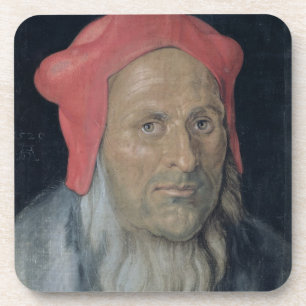 Porta-copo Retrato de um homem farpado em Red Hat, 1520 (óle