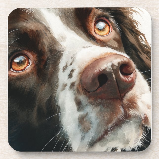 Porta-copo Retrato do springer spaniel marrom (Frente)