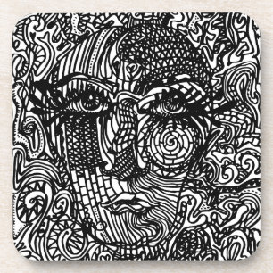 Porta-copo Retrato preto e branco da linha tripla