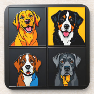 Porta-copo Retratos Coloridos de Pop Art de Cachorros Adoráve