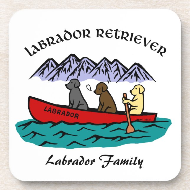 Porta-copo Retrievers de Labrador Canoeing (Frente)