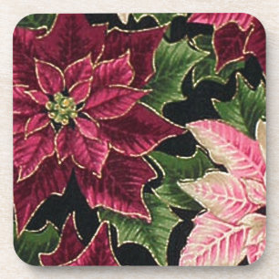 Porta-copo Retro 50 Poinsettia Burgundy Rosa