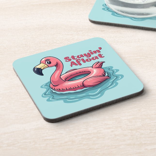 Porta-copo Retro Flamingo Float Engraçado Verão (Left Side)