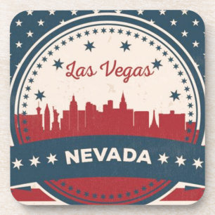 Porta-copo Retro Las Vegas Skyline