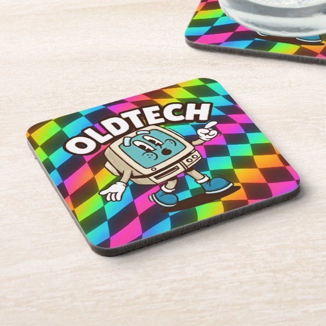 Porta-copo Retro Tech Cartoon Psychedelic Coaster (Left Side)