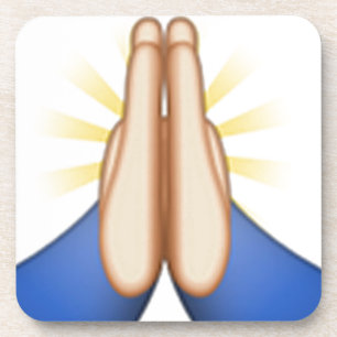 Porta-copo rezando emoji