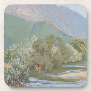 Porta-copo Rio Aniene Paisagem Deslumbrante Art Nouveau