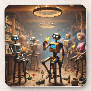 Porta-copo robots having fun in a bar