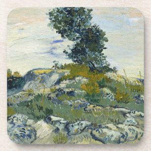 Porta-copo Rochas com Carvalho, Pintura a Óleo de Van Gogh
