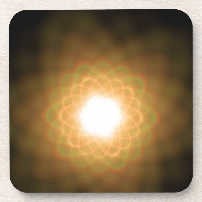 Porta-copo Rochas de luz amarela em preto (Frente)