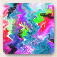 Rochas e Linhas Coloridas Arte Fluida Abstrato