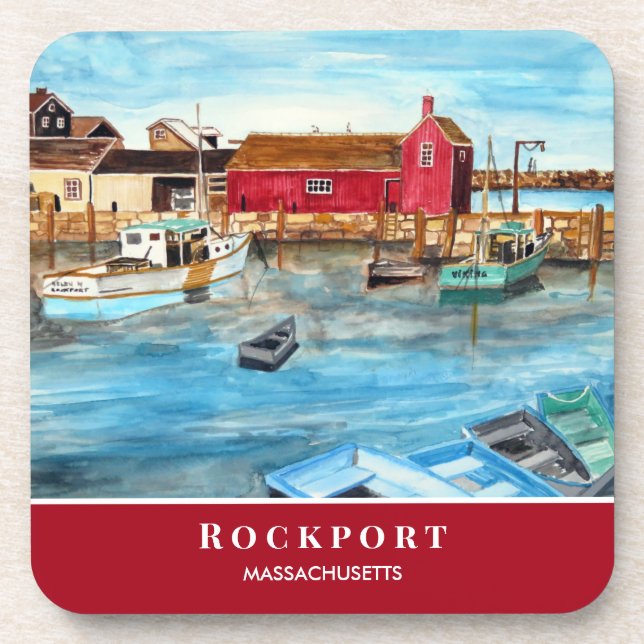 Porta-copo Rockport Harbor Massachusetts New England EUA (Frente)