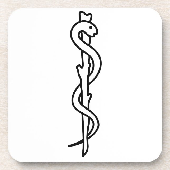 Porta-copo Rod de Asclepius [símbolo médico] (Frente)