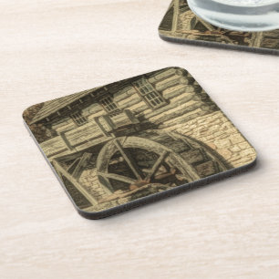 Porta-copo Roda de água da moenda de farinhas de fazenda prim