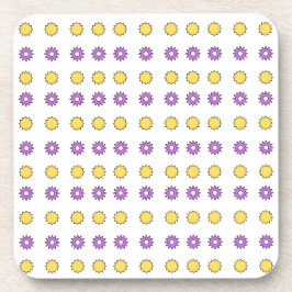 Porta-copo Roda Dentada Magenta e Estrelas Amarelas em Branco