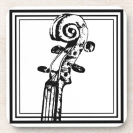 Porta-copo Rolagem de violino preto e branco com contornos pr