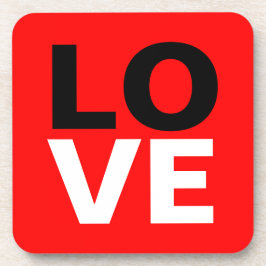 Porta-copo Romance Único do Amor com Fundo Vermelho