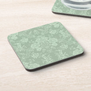 Porta-copo Romântica Chic Floral Damask-Sage Verde