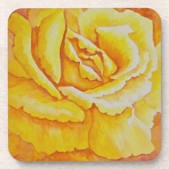Porta-copo Rosa amarelo (Frente)