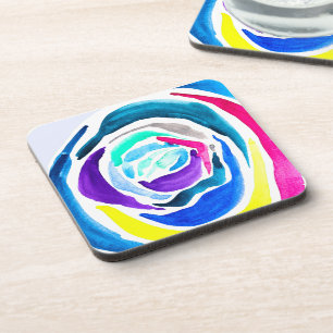 Porta-copo Rosa de pop azul