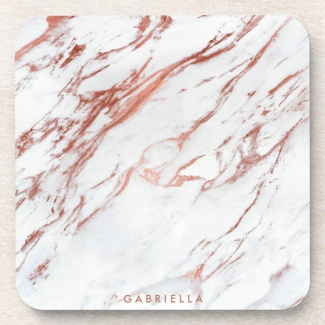 Porta-copo Rosa Dourado Marble (Frente)