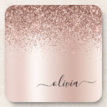 Porta-copo Rosa Dourado - Nome do Monograma do Metal com Lant<br><div class="desc">Rosa Dourado - Portas copos De Papel De Nome De Monograma Com Folha Cor-De-Rosa Esbranquiçada Folha De Folha Metálica Com Brilho. Isso faz a formatura perfeita, aniversário, casamento, chá de panela, aniversário, chá de fraldas ou presente de festa de solteira para alguém que ama luxo de vidro e estilos quíticos....</div>