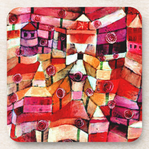 Porta-copo Rosa Garden de Paul Klee, famoso abstrato colorido