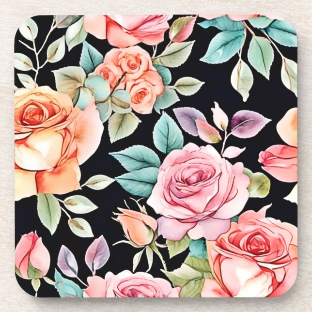 Porta-copo Rosa Garden Pattern Design (Frente)