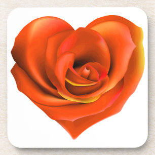 Porta-copo Rosa Heart Bright Orange