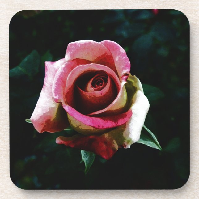 Porta-copo Rosa Pintada a Óleo (Frente)