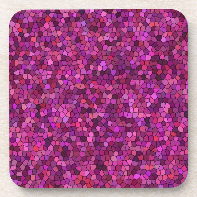 Porta-copo Rosa Púrpura do Mosaico (Frente)