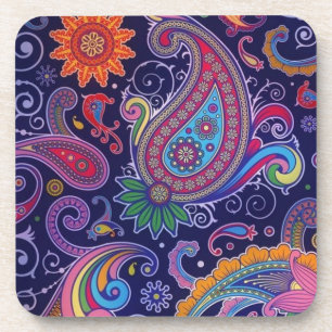 Porta-copo Rosa roxo de Paisley