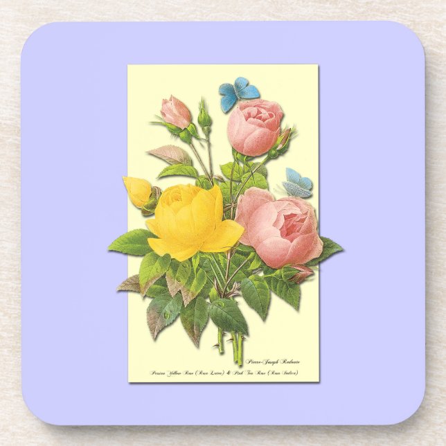 Porta-copo Rosas Botânicas Rosa Amarelo (Frente)