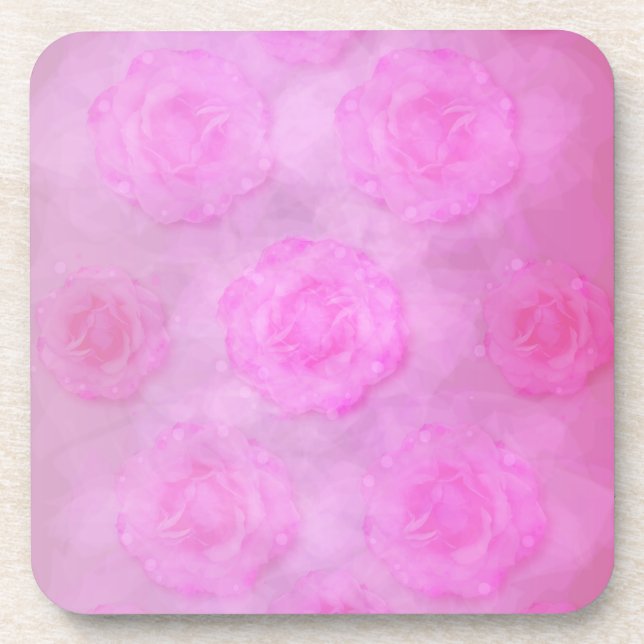 Porta-copo Rosas de Aquarela de PINK (Frente)