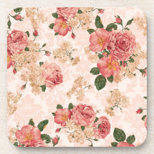 Porta-copo Rosas do Victorian do vintage no damasco