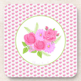 Porta-copo Rosas e Rosa Dahlias