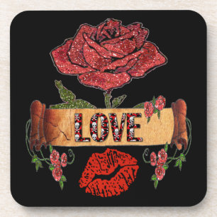 Porta-copo ROSAS RAIB Rockabilly, Love & Lipstick