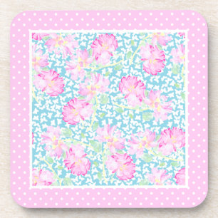 Porta-copo Rosas Rosa Borboletas Brancas Portas copos Polkas