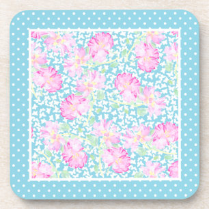 Porta-copo Rosas Rosa Borboletas Brancas Portas copos Polkas
